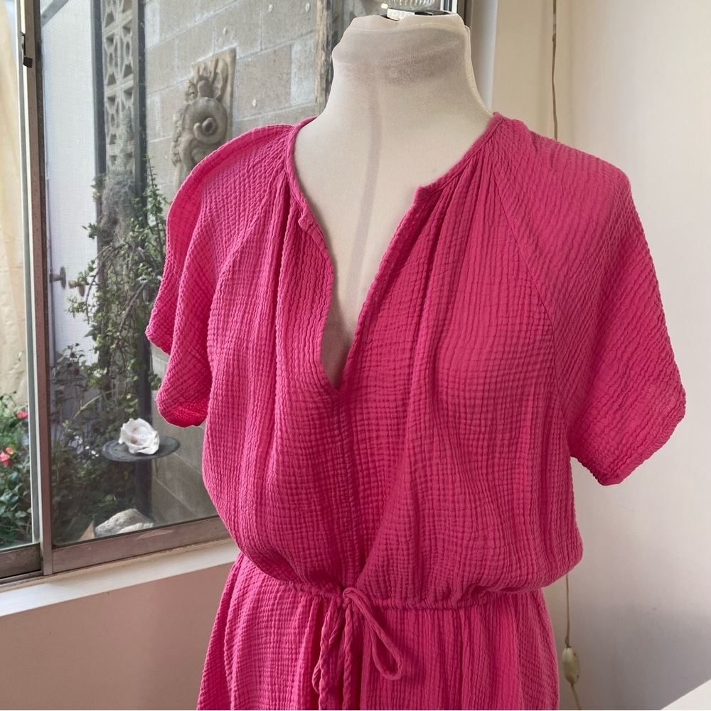 Sundry NWOT Handkerchief Hem Gauze Coverup Dress in Pink, Size M - Picture 4 of 8
